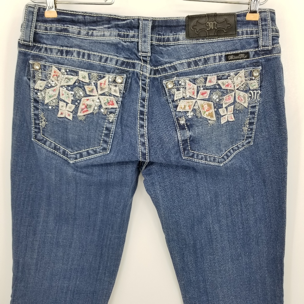 Miss Me Signature Cuffed Floral Skinny Jeans - Picture 3 of 11